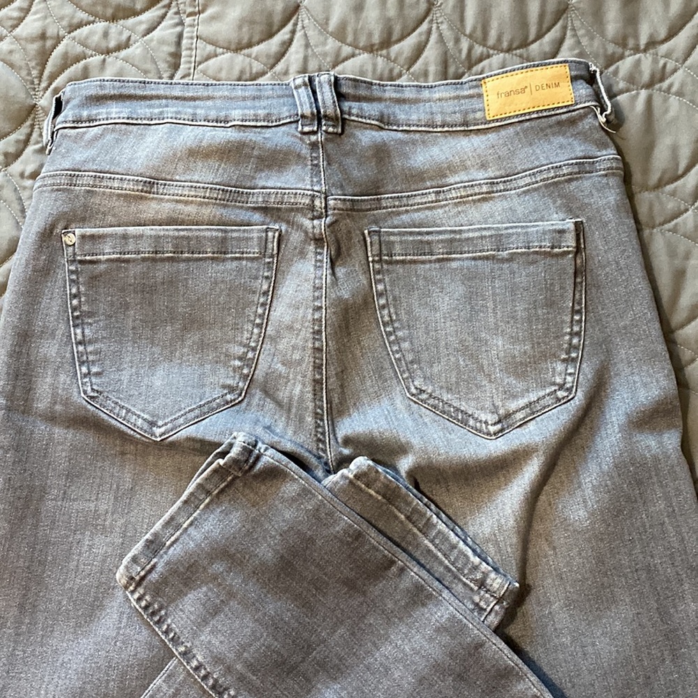 Sz 12⭐️New Fransa Zoza 1 Grey Denim Mid-Rise Skinny Stretch Jeans. Never Worn!